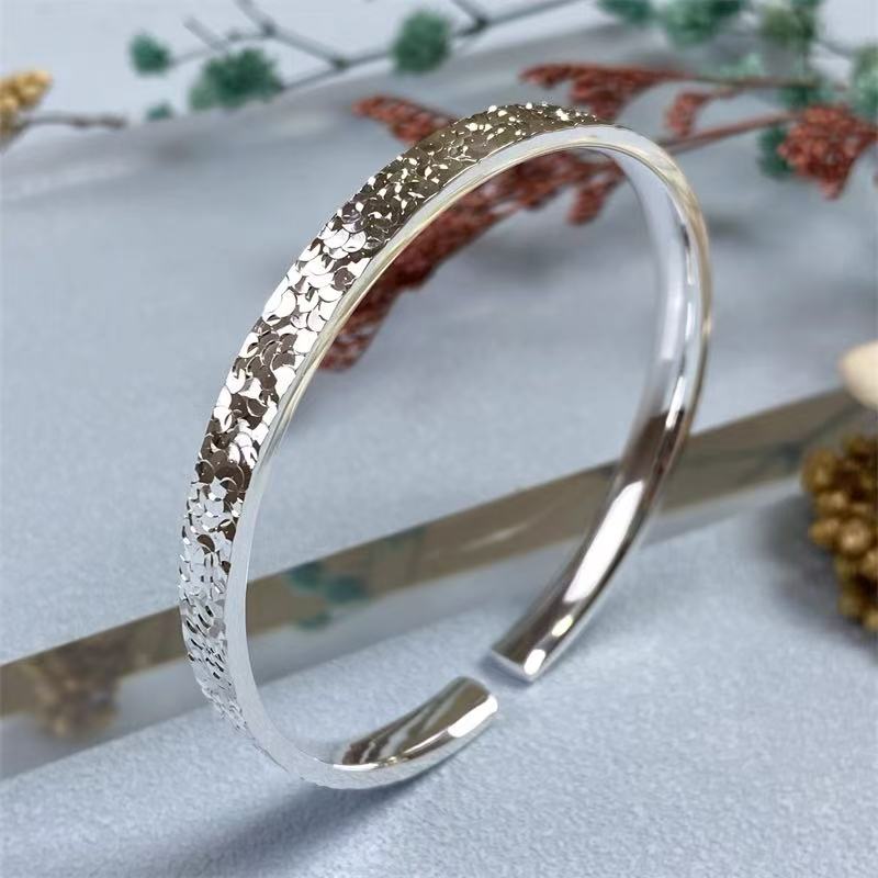 Z68-碎冰冰手镯-白金色