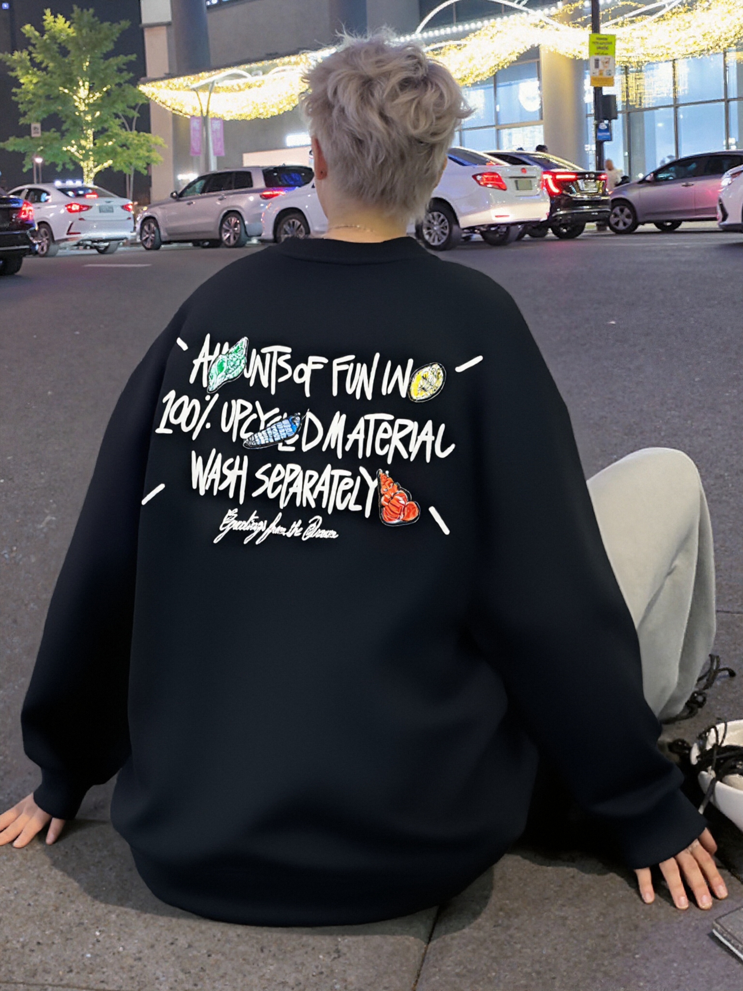 【不加绒】国潮情侣宽松百搭潮流长袖厚款圆领卫衣3656