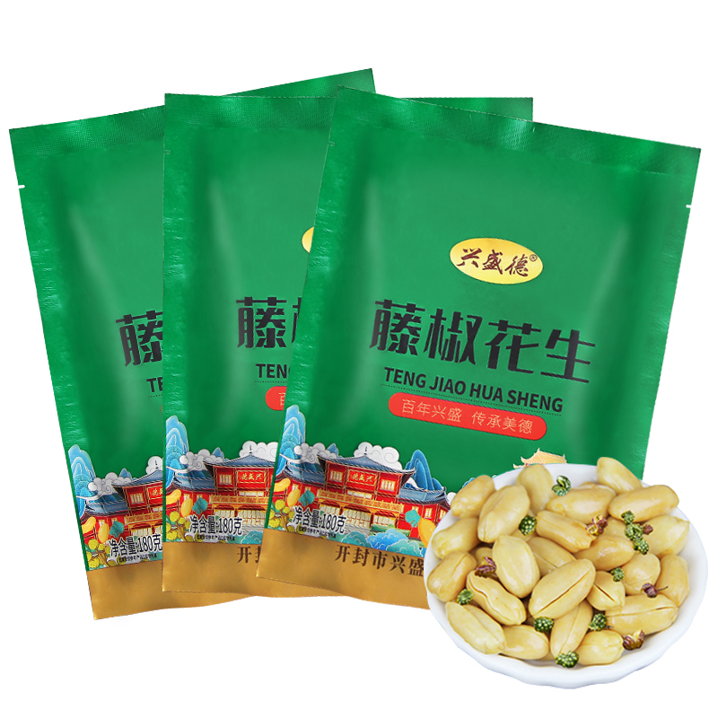兴盛德藤椒麻辣花生酥脆五香180g*12袋河南开封特产坚果下酒菜