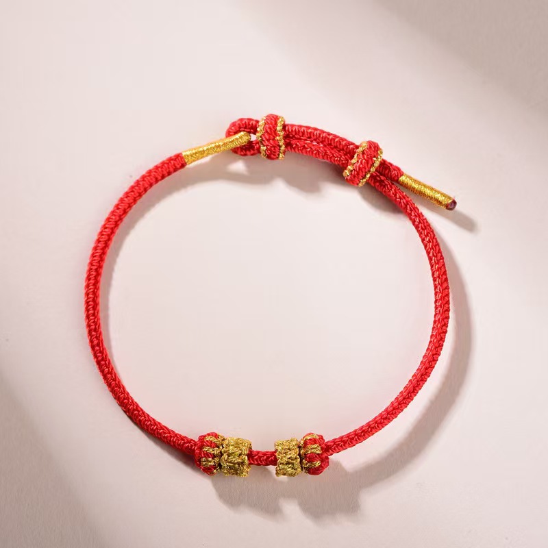 布艺手链 金刚结新款2026马年新年红绳编绳细款不掉色礼物