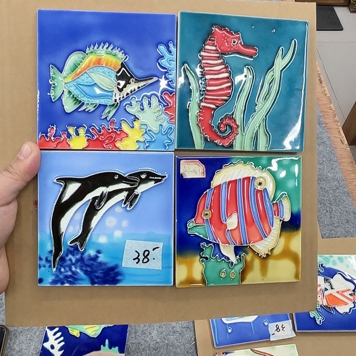 手***电陶瓷板画10/10一组