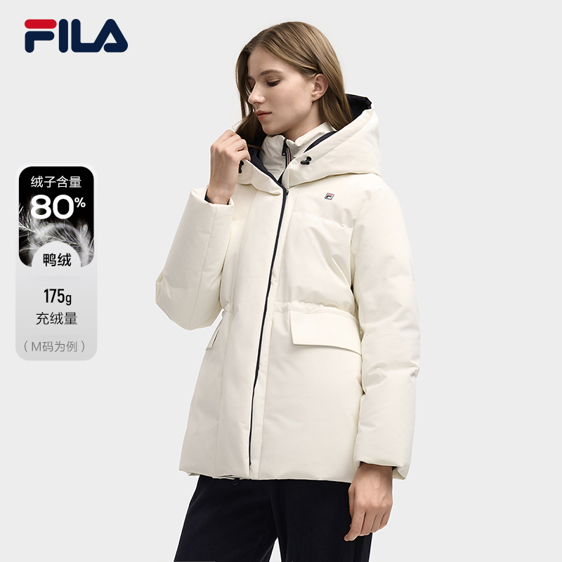Fila/斐乐羽绒服女冬季高克重保暖新款休闲时尚百搭收腰羽绒服