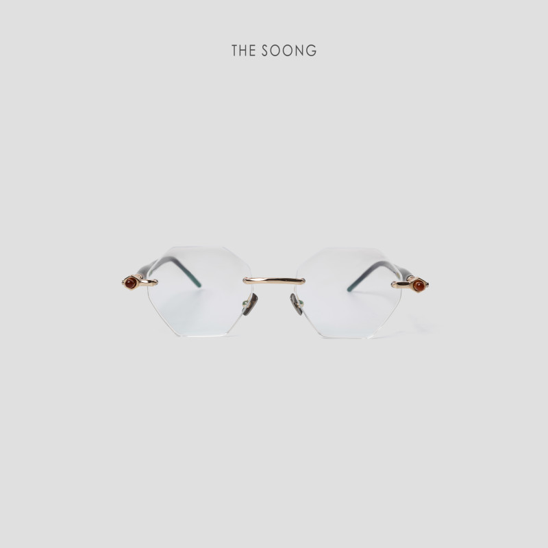 THESOONG|‘斯文败类’纯手工设计时尚轻奢无框防蓝光眼镜HWZB5002