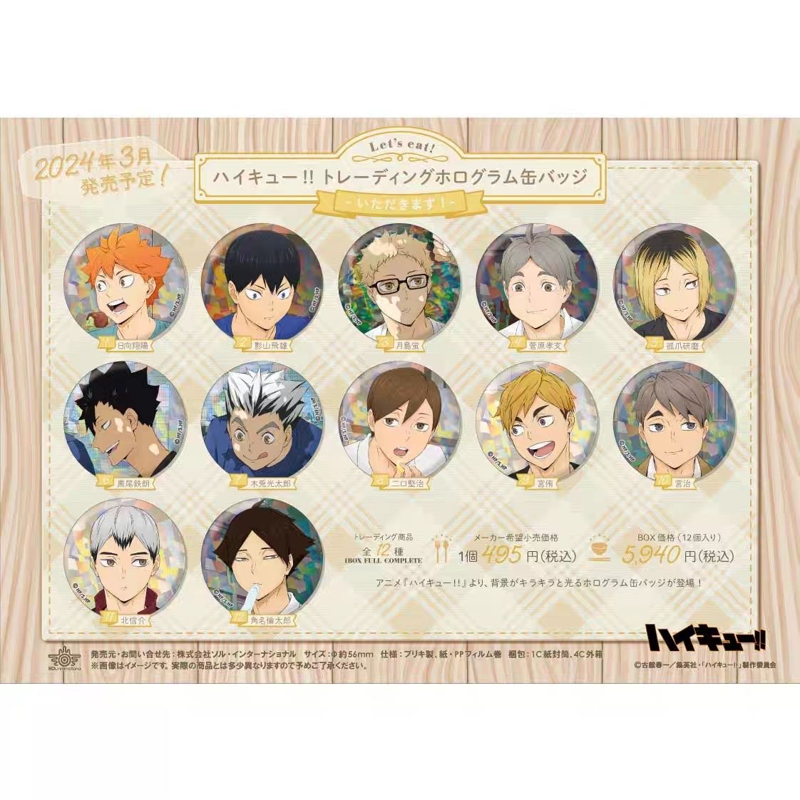 日谷【排球少年】干饭闪烁吧唧徽章盲盒