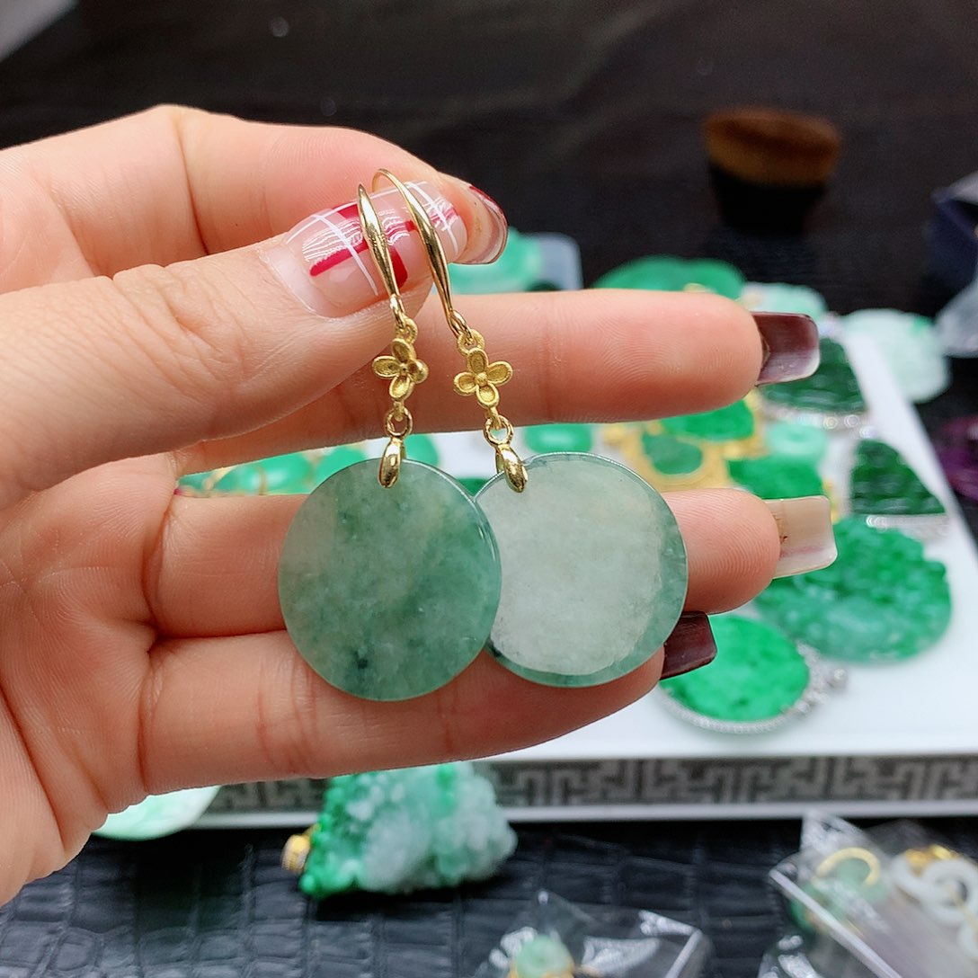 【闪购商品】翡翠耳饰未镶嵌，