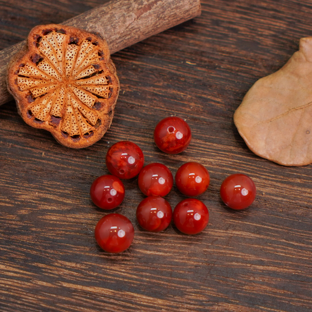 【发1颗】9MM+南红散珠DIY文玩珠宝NH21