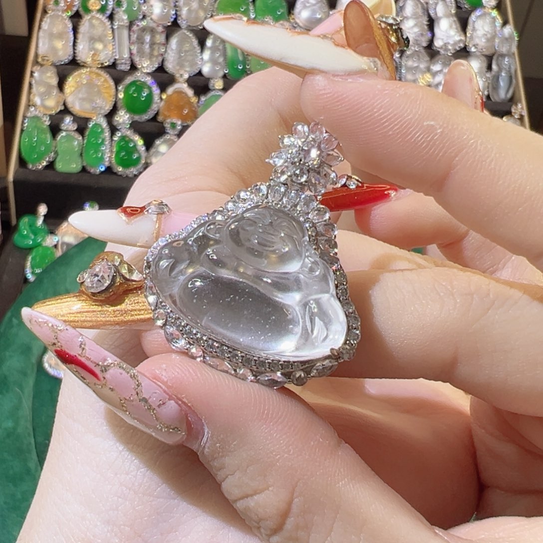 石英质玉颈饰银S925镶嵌冰舒佛