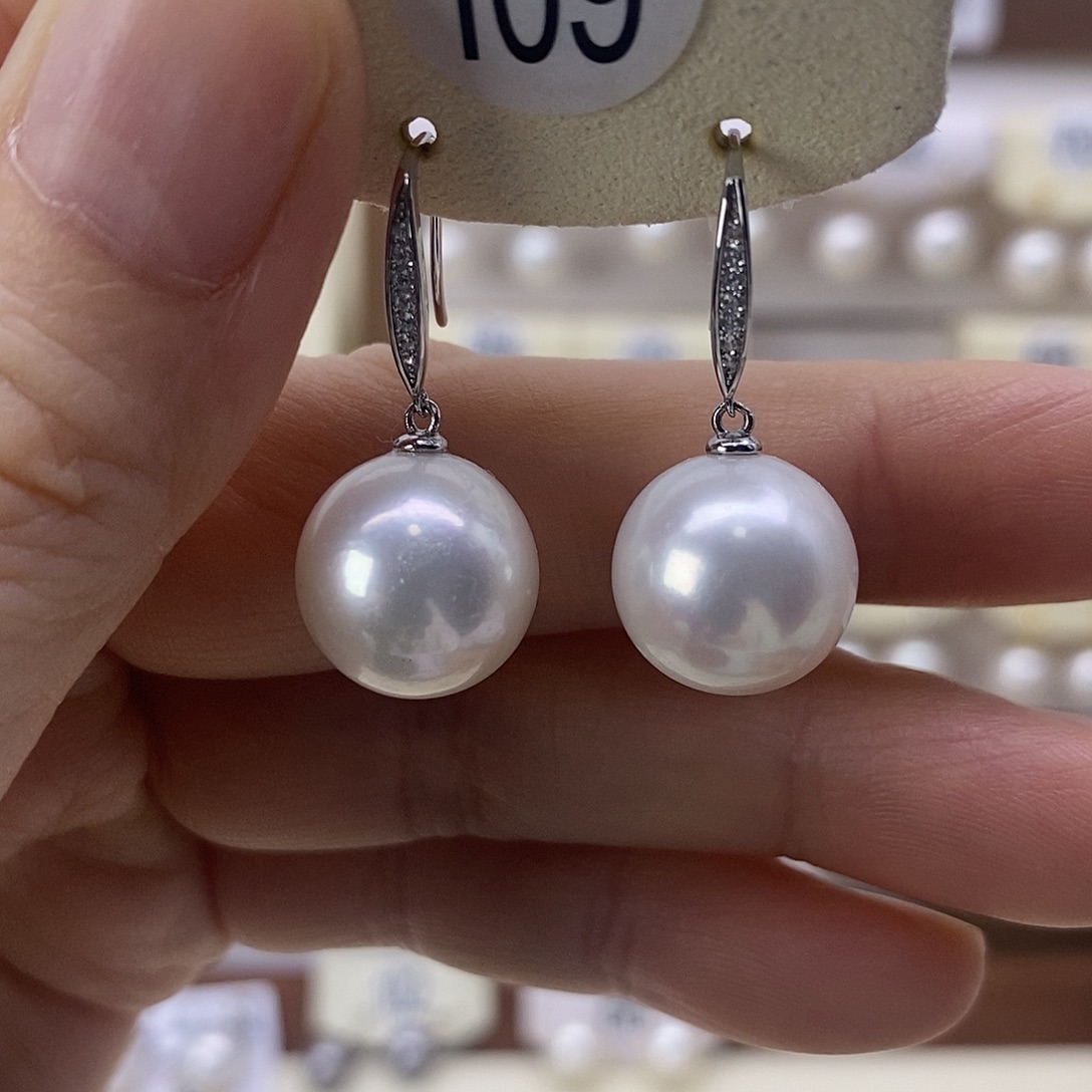 耳饰淡水珍珠银S925镶嵌