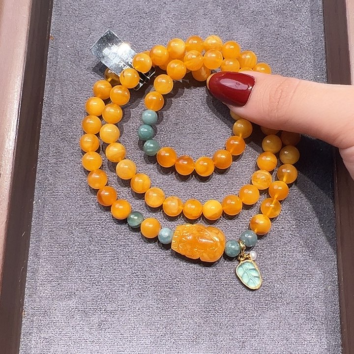 蜜蜡未镶嵌手串8mm蜜蜡手串