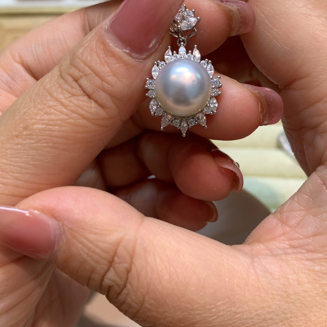 海水珍珠颈饰银S925镶嵌