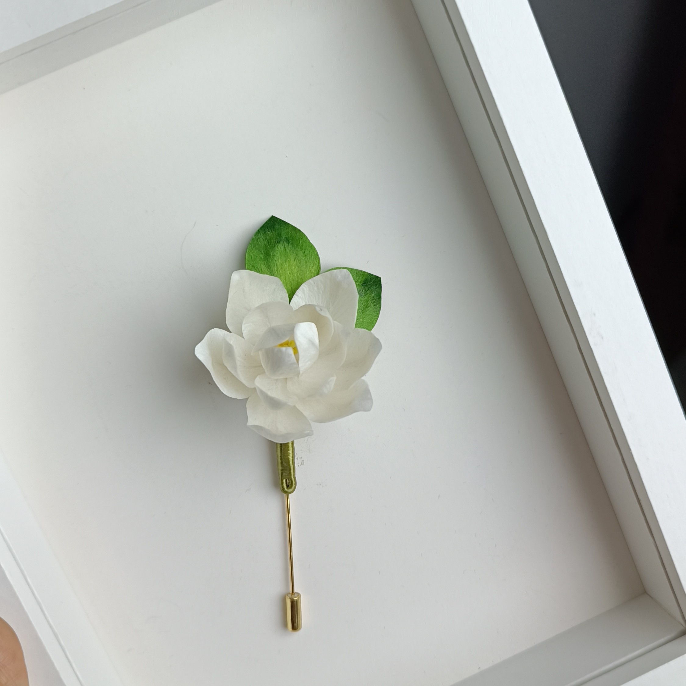 非遗绒花纯手工桑蚕丝茉莉花胸针搭配汉服旗袍风衣送礼小清新仙气