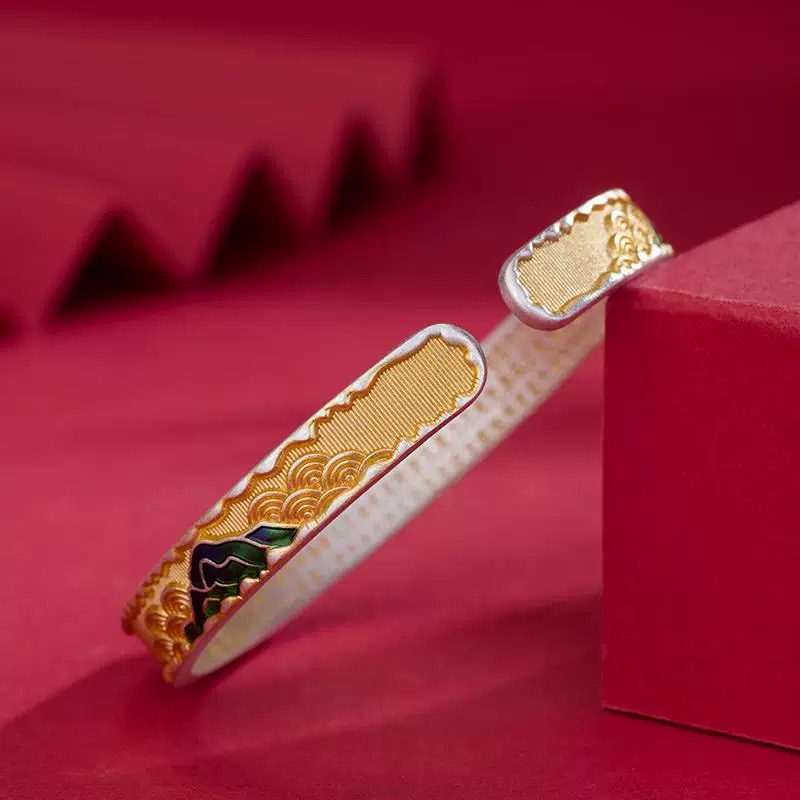 足银手镯 【开口手镯】足银999.9 清库存带证书礼盒包装