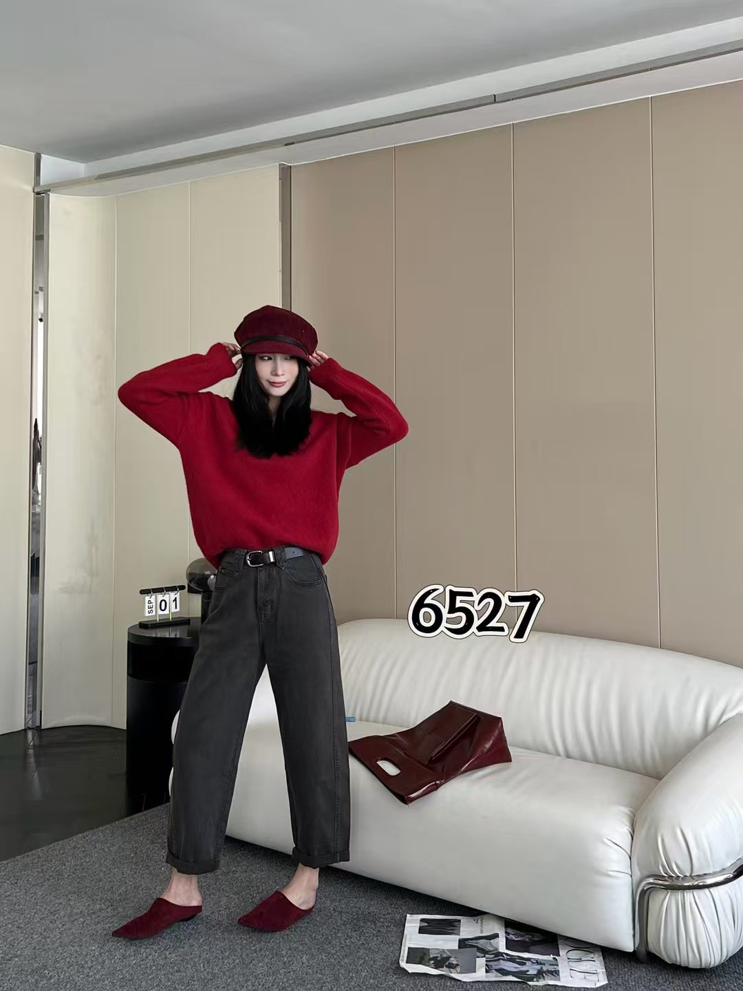 6527早秋新款九分牛仔裤