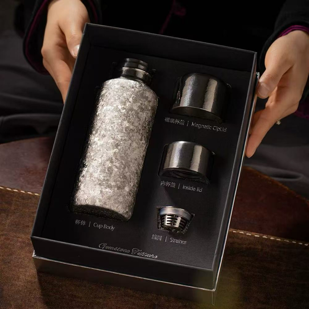 【纯钛冰晶磁吸保温杯】闷茶全钛便携水壶高档礼盒约400ml福利DC