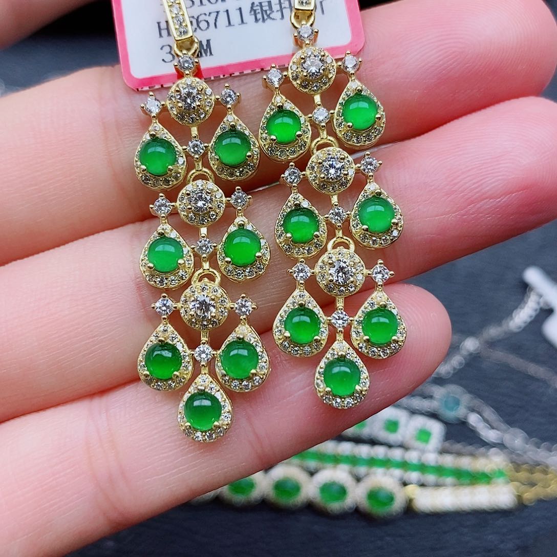 银S925镶嵌戒指翡翠