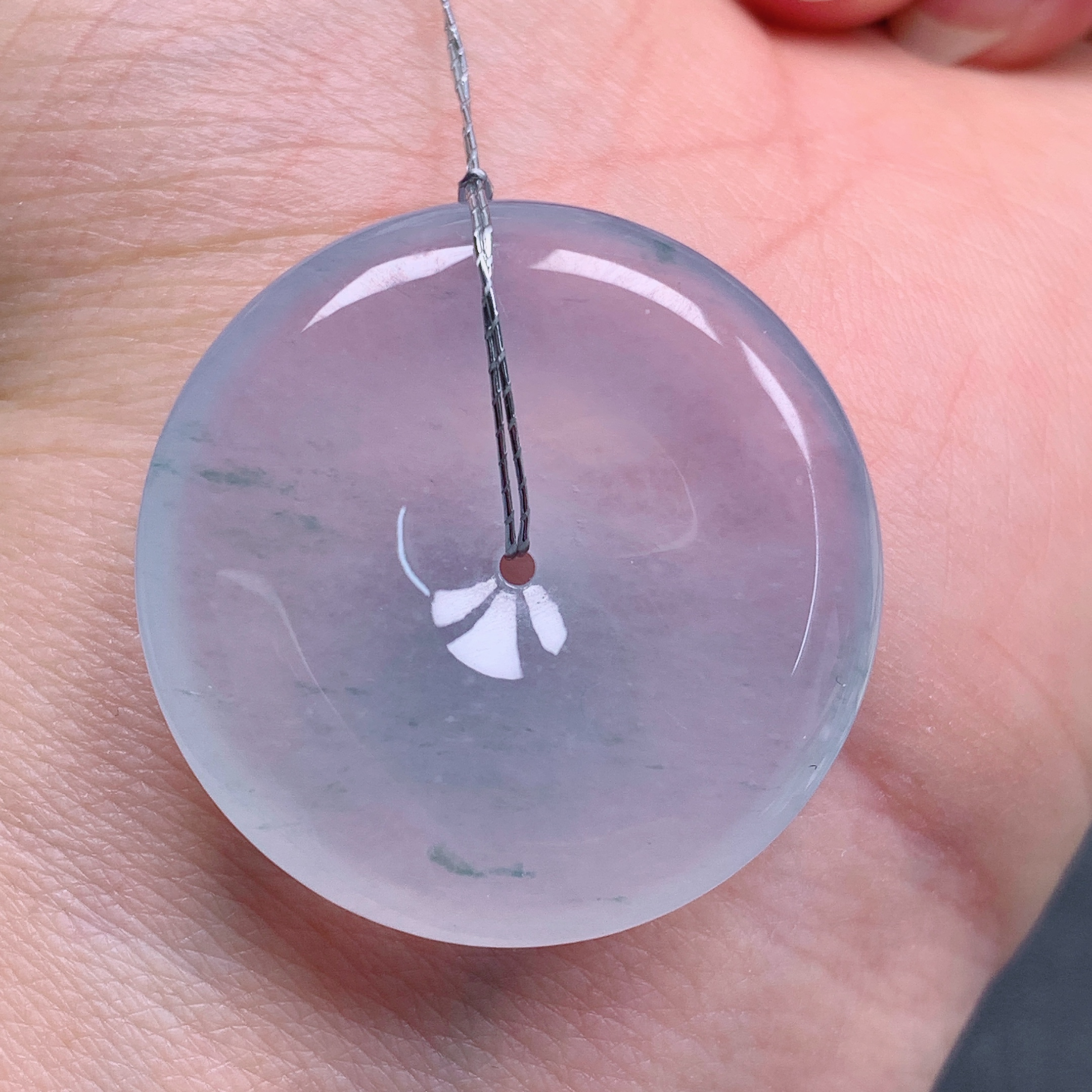 天然缅甸翡翠A货正冰胶平安扣气质精美尺寸29.6+6  370