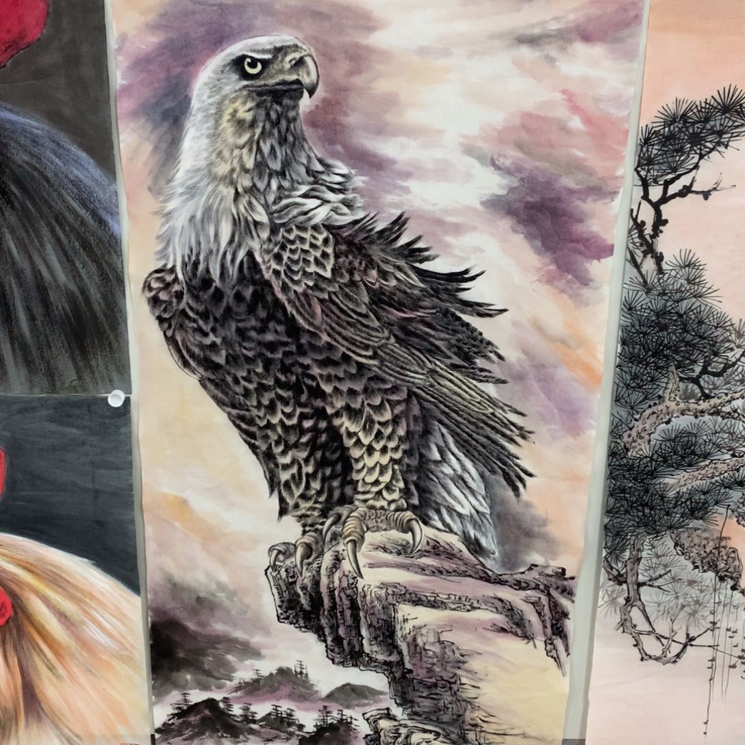 国画布*四尺手绘雄鹰