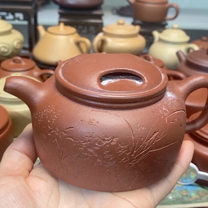 【闪购商品】紫砂茶壶红降坡半手工