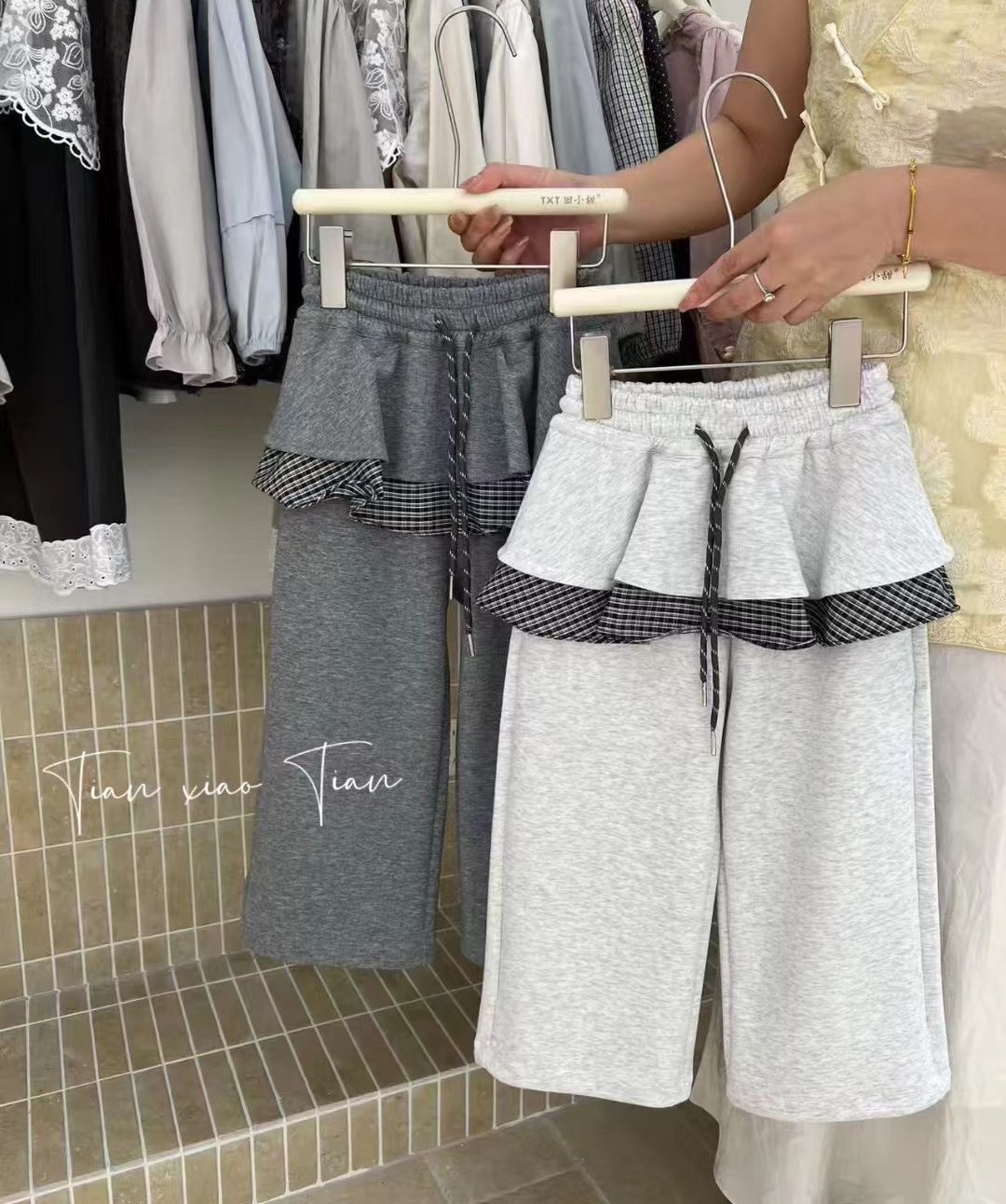 【自营｜设计师款！叠层屁帘卫裤 超软云感棉】女童秋款卫裤6616