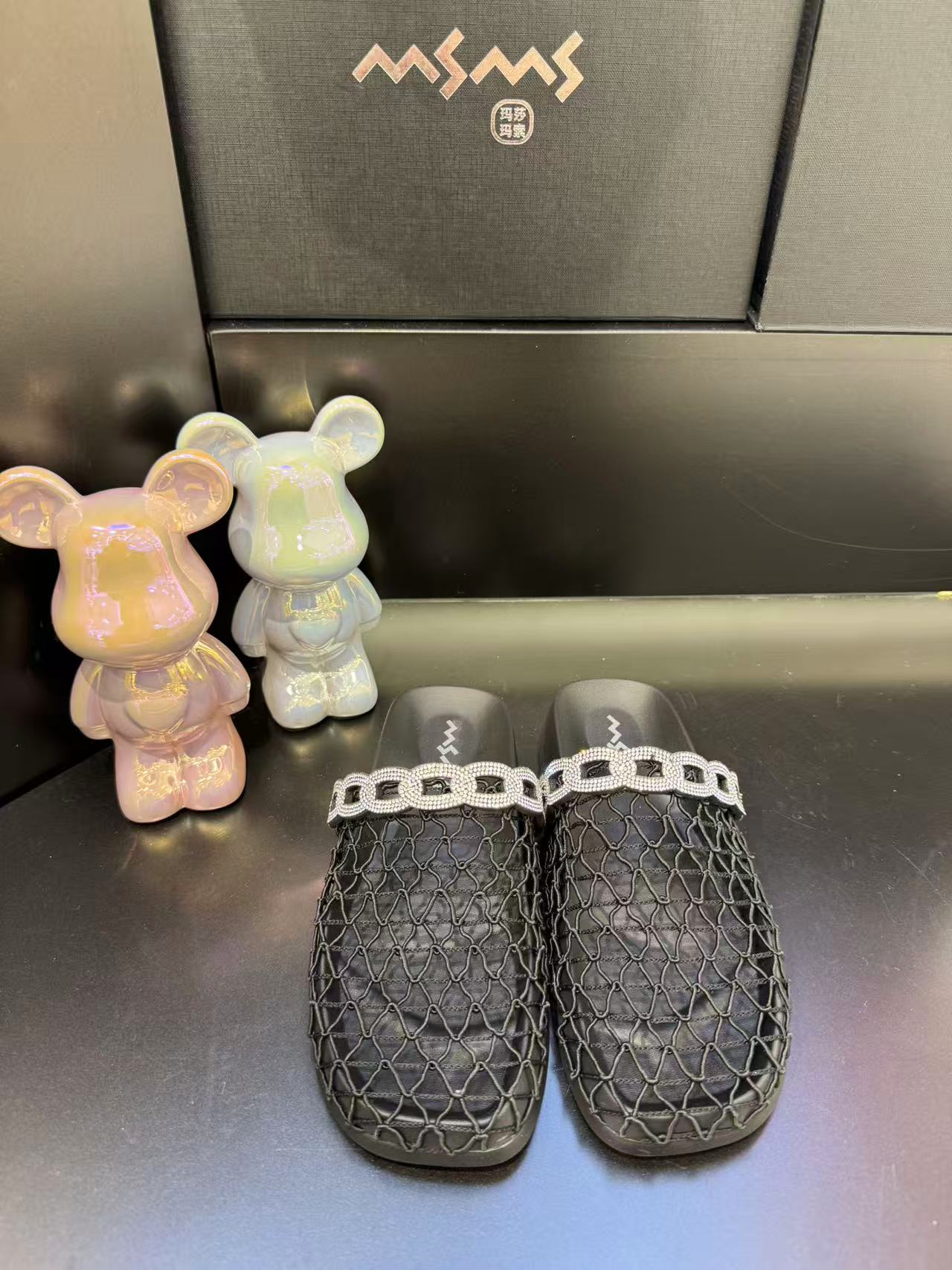 【玛莎玛索】80-289夏季新款镂空编织水钻舒适百搭凉拖拖鞋女鞋
