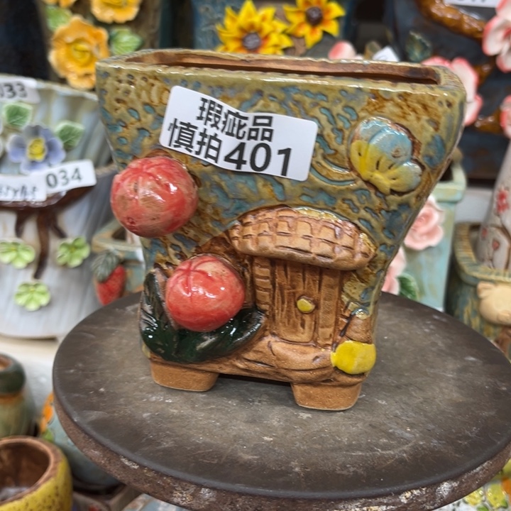 紫砂花盆粗陶材质多肉花盆401