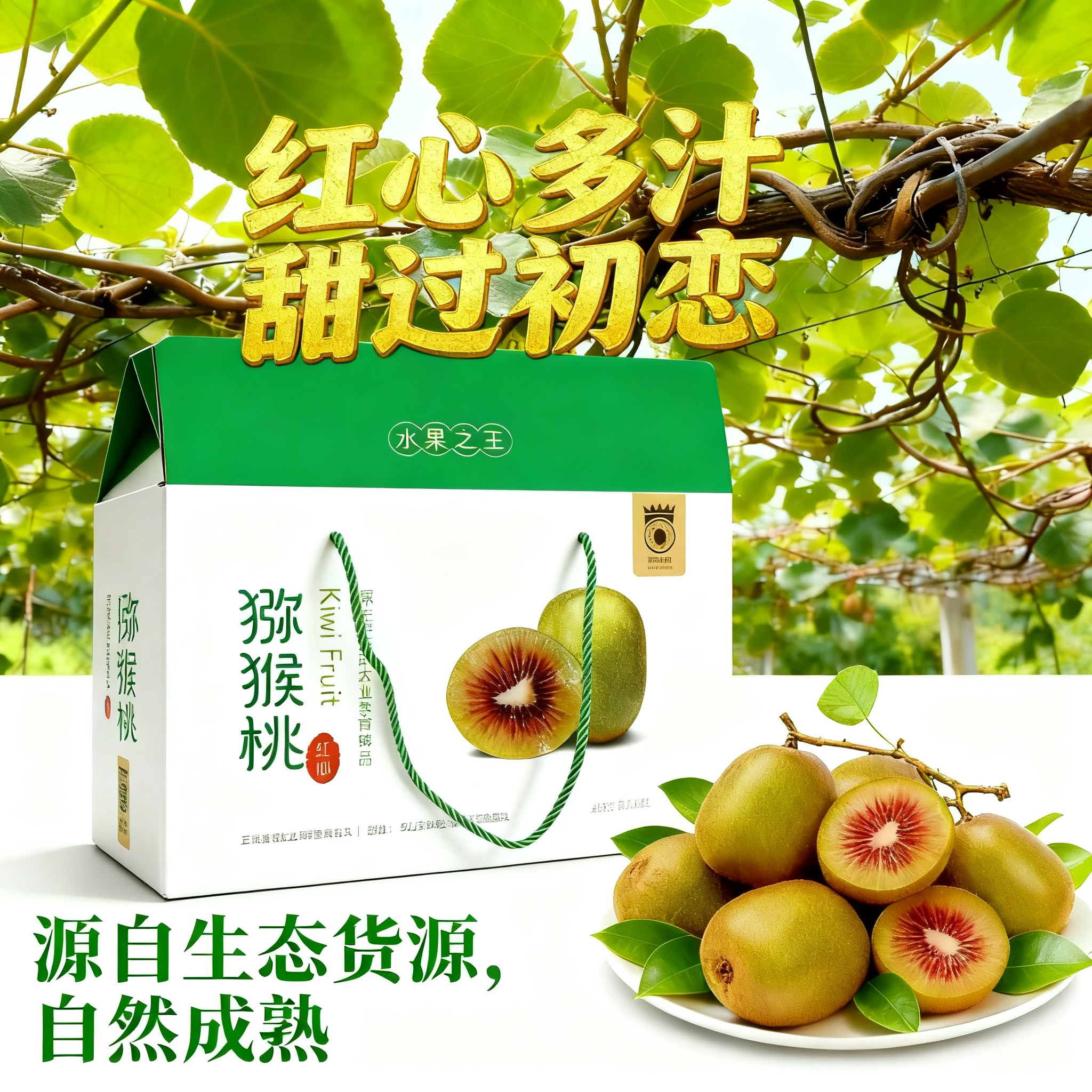 【中秋礼盒】正宗云南红心猕猴桃孕妇水果精品大果礼盒装奇异果包邮