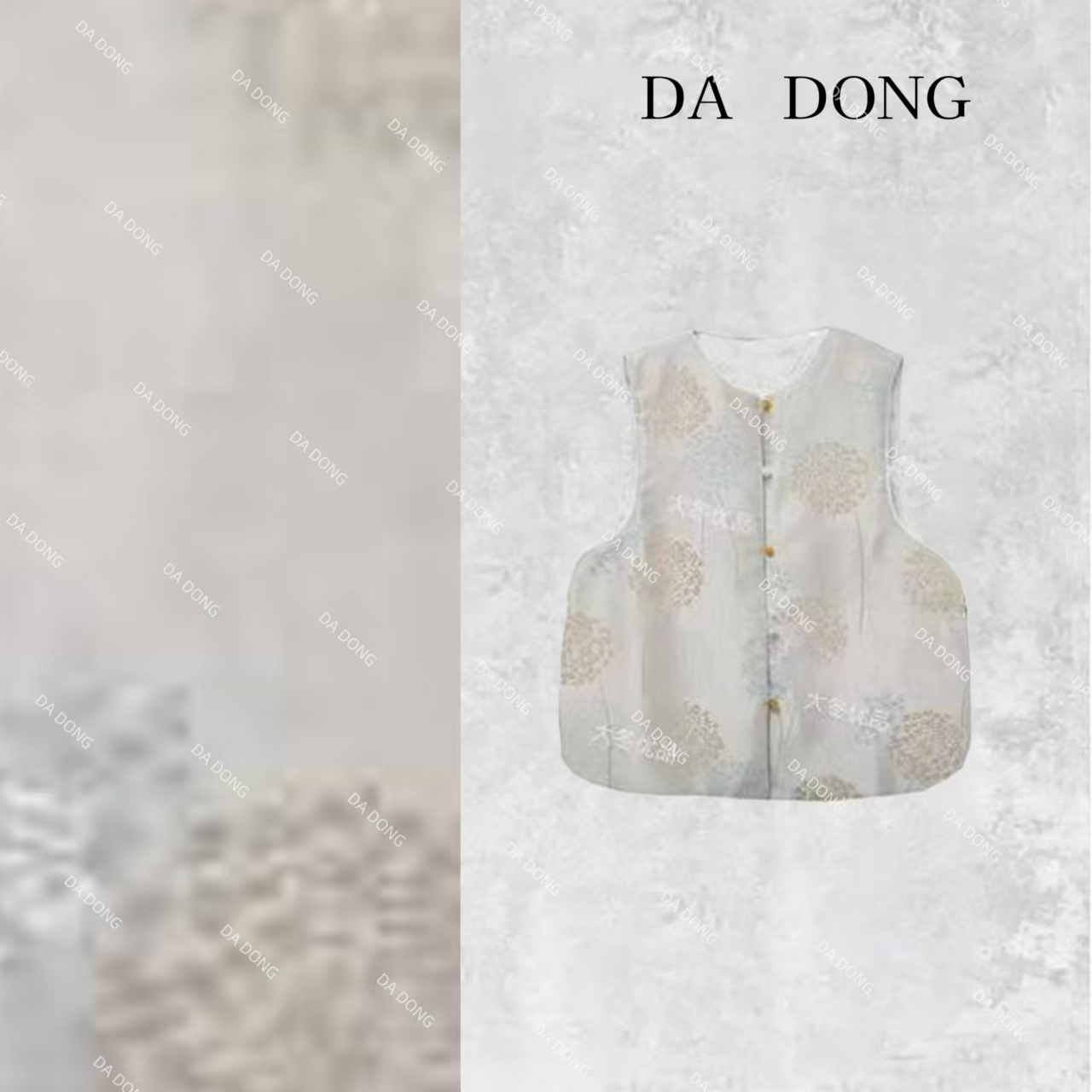 空青--2025中式双面双穿时尚气质网红百搭提花圆领马甲