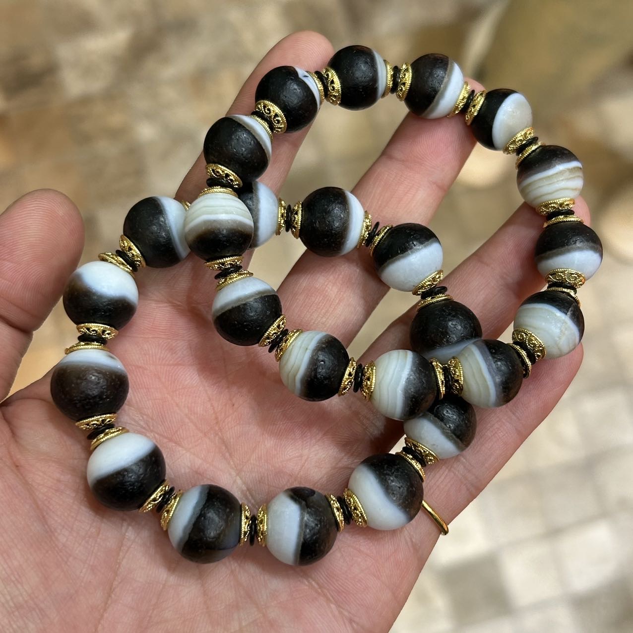 【曹美丽精选】 H50908-玛瑙手串-多样性发其一-14+mm