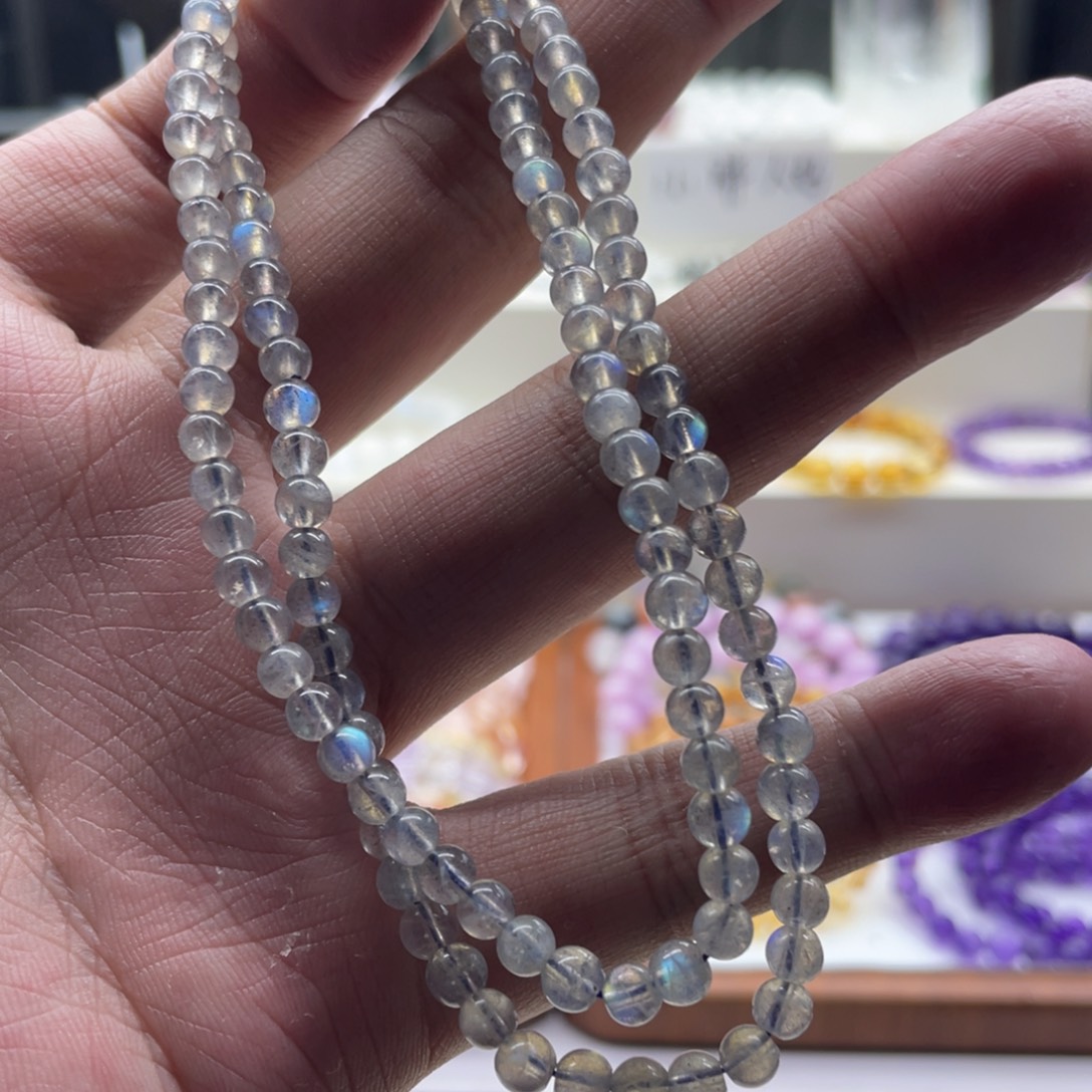 手链水晶未镶嵌灰月光手串 