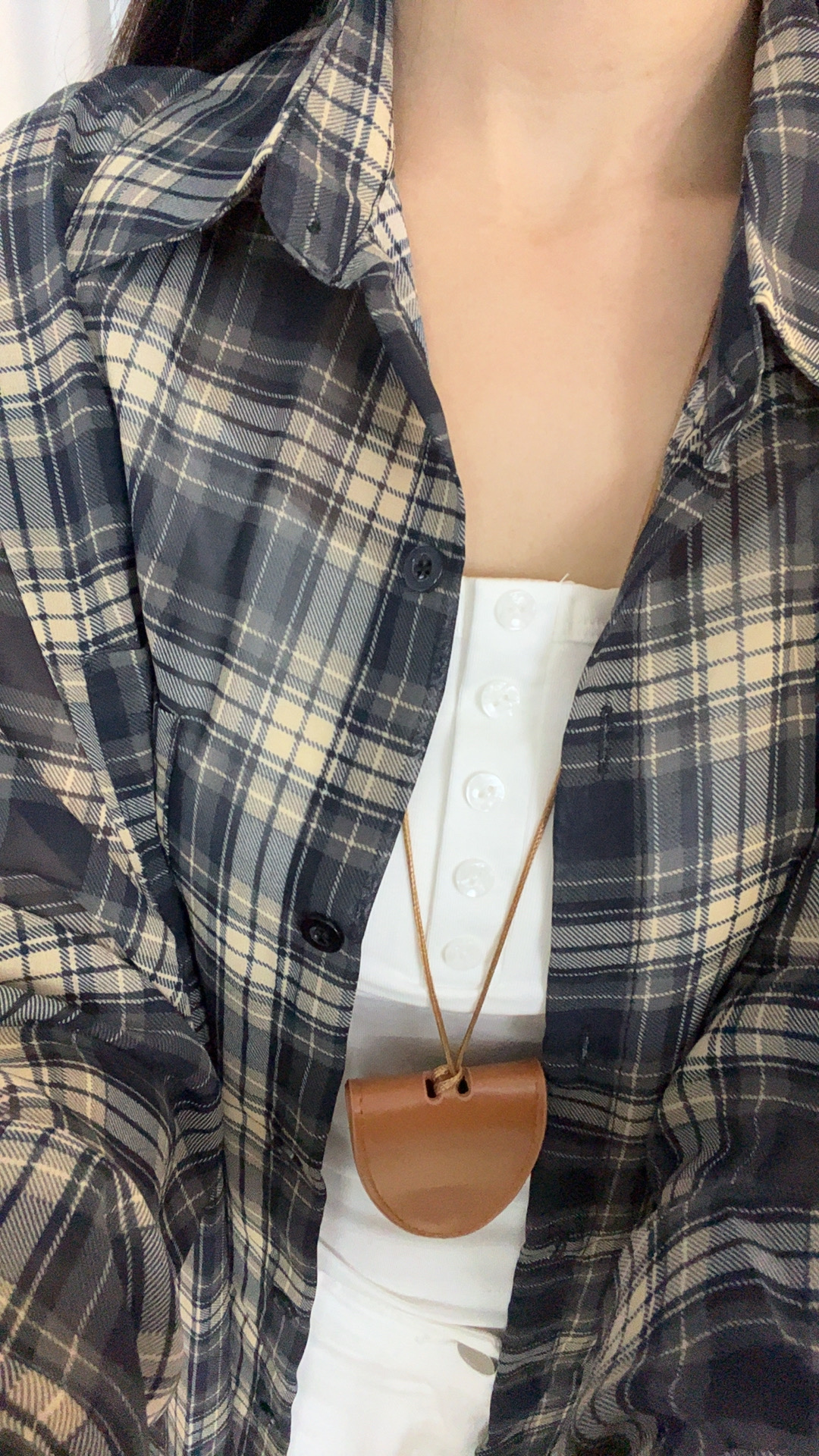 【女装工厂】格子薄款夏季拼接防晒休闲风衬衫印染格纹POLO领