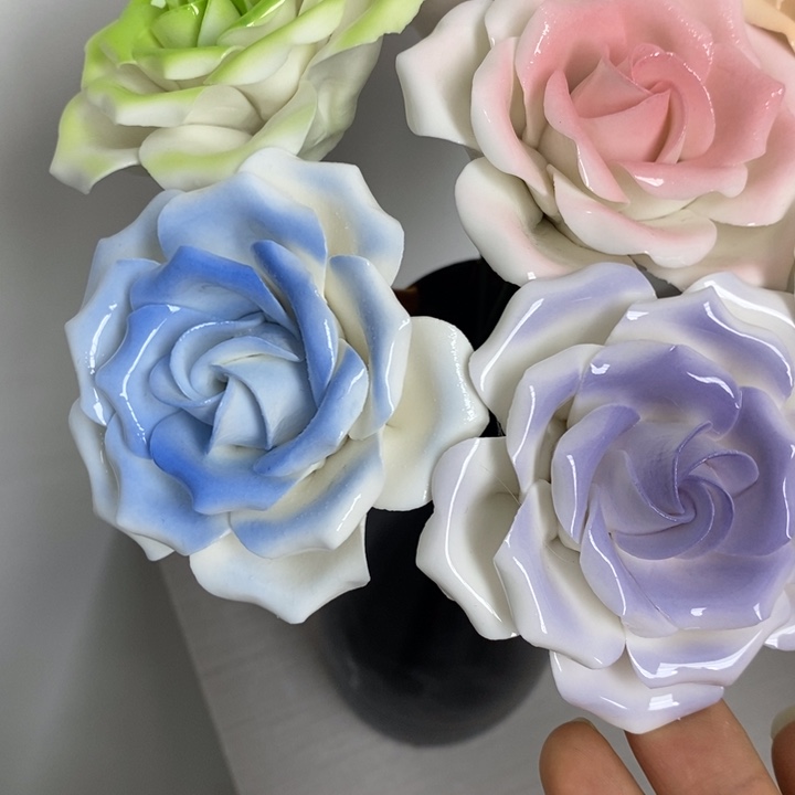 陶瓷陶瓷材料4朵组合