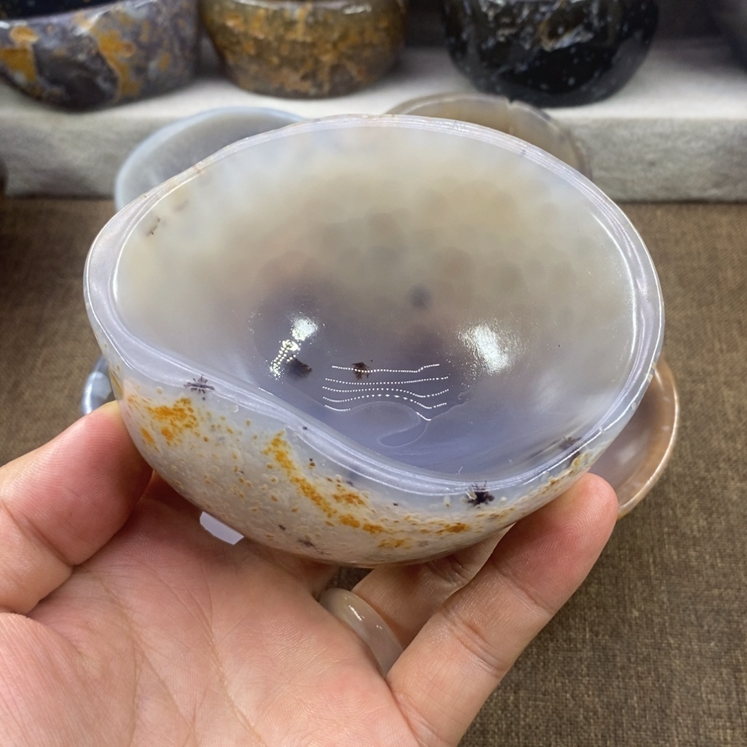风***子玉原石手工制品石碗