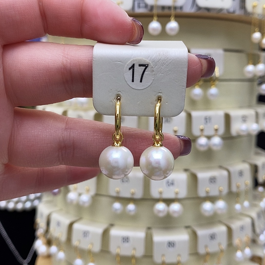 淡水珍珠耳饰银S925镶嵌