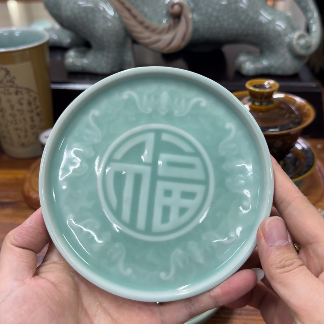 龙泉青瓷茶具微瑕7899