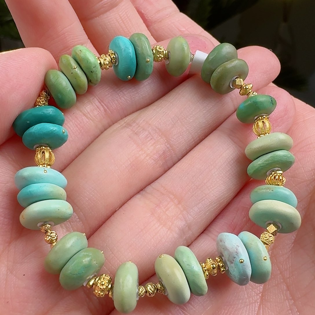 绿松石珠宝奇石18K金镶嵌