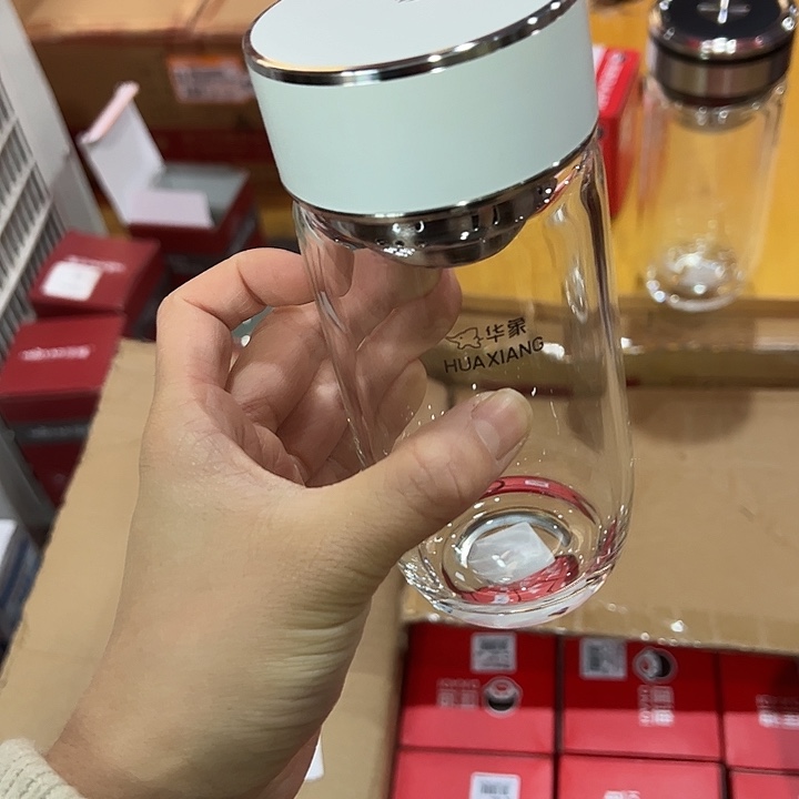 华象单层烫手玻璃杯白色3502293-5