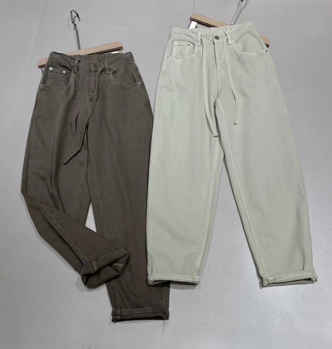 M1499【库存勿动】抽绳松紧腰休闲裤 裤长99 款号ZZ2009