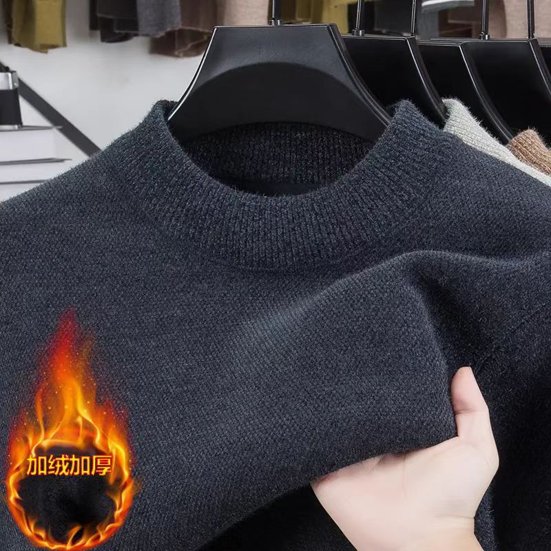 2025男士半高领加厚保暖新款冬季保暖针织衫