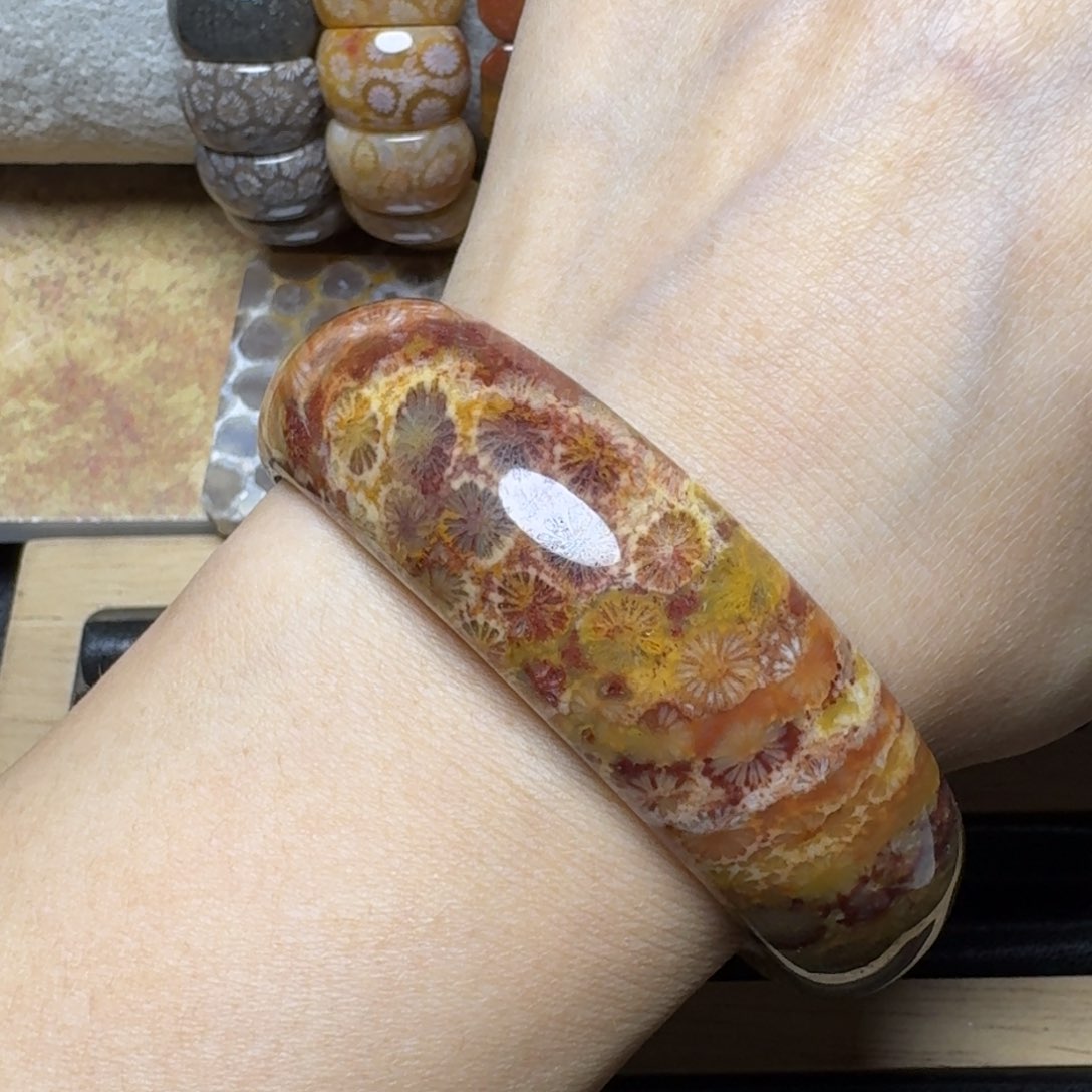 硅化玉59.5彩花未镶嵌