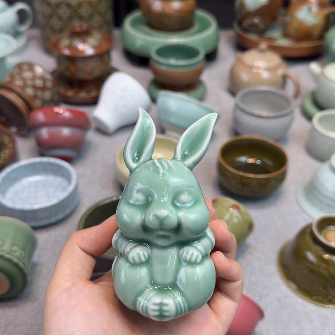 龙泉青瓷精品茶宠