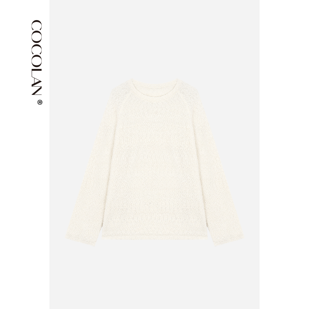 COCOLAN【豆豆纱】绵羊毛宽松针织上衣女CL8MY1198