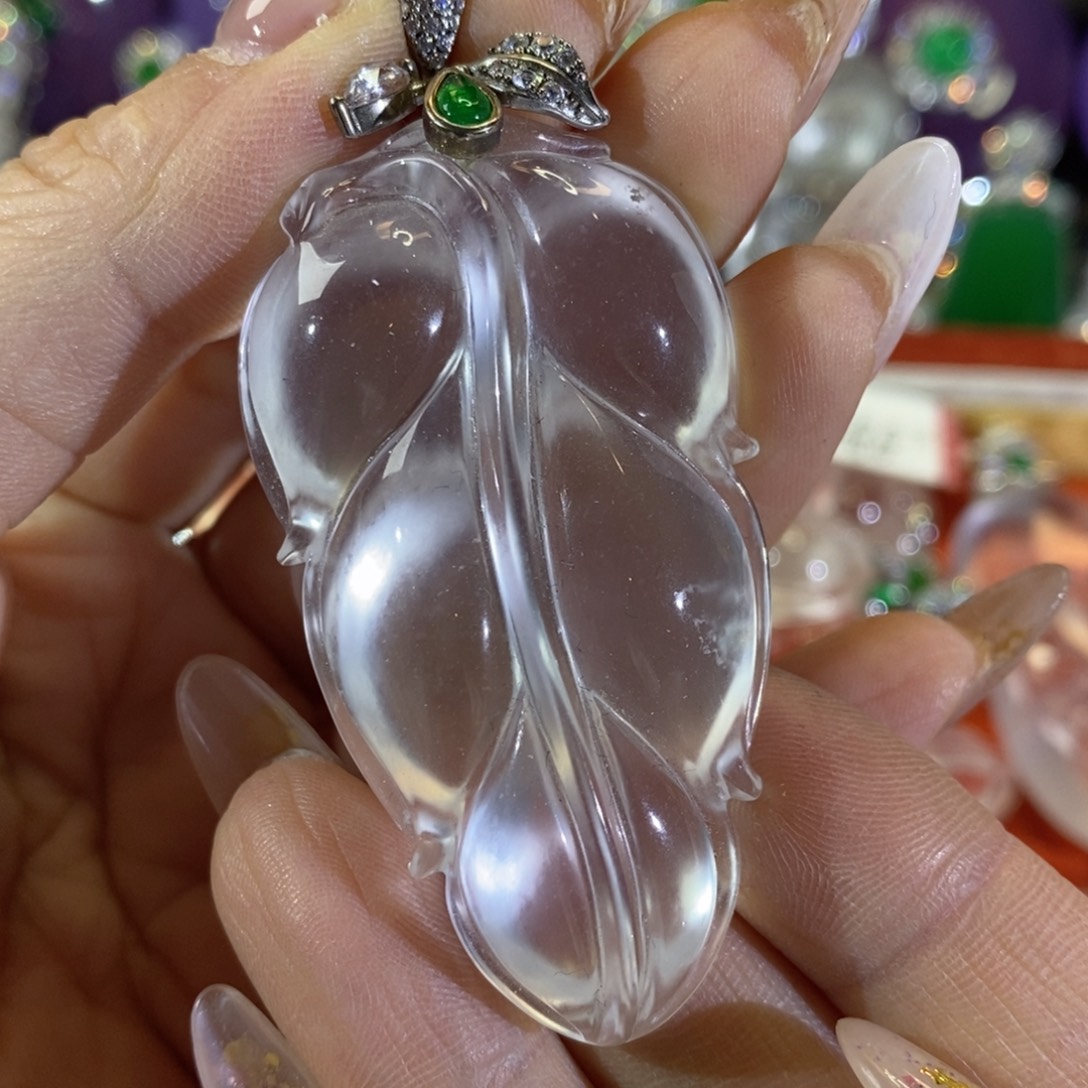 石英质玉银S925镶嵌颈饰