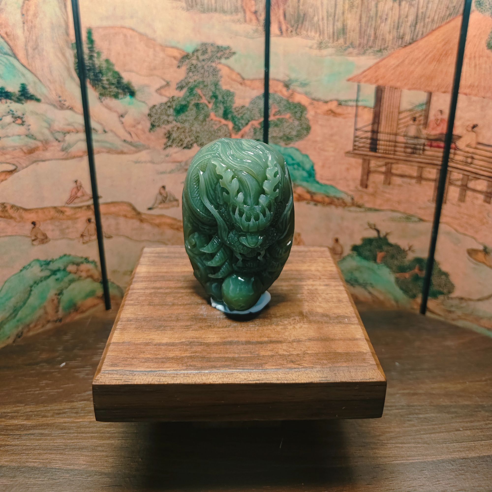 L和田玉龙形手把1364