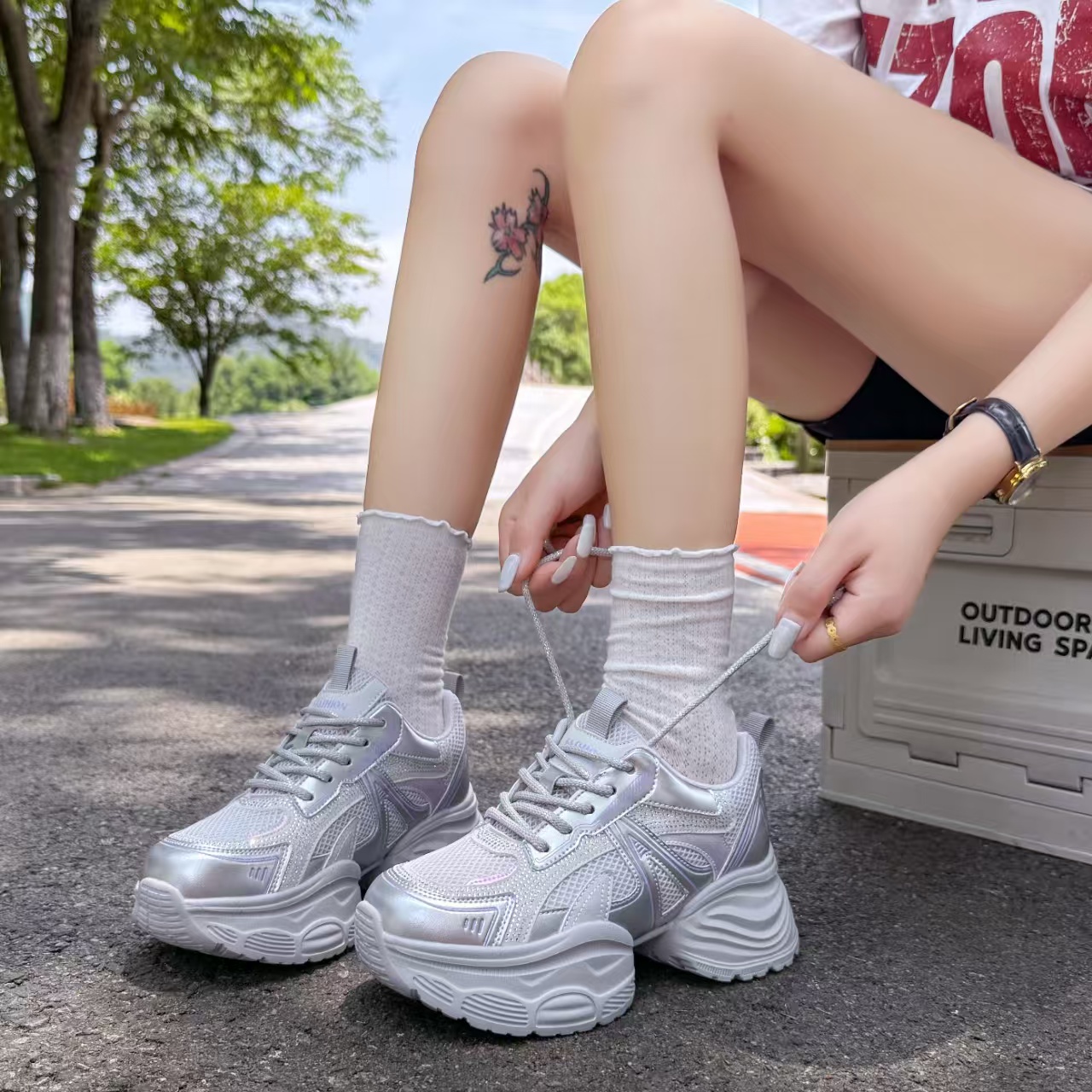 发泡轻底新款老爹鞋