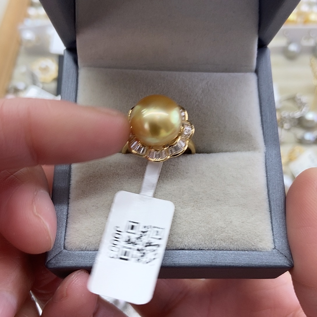 海水珍珠银S925镶嵌戒指@@J0003