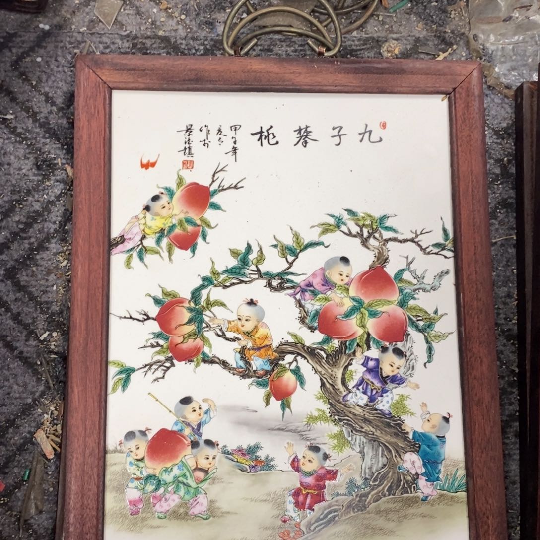 瓷片37*28*1景德镇瓷板画柴窑烧制