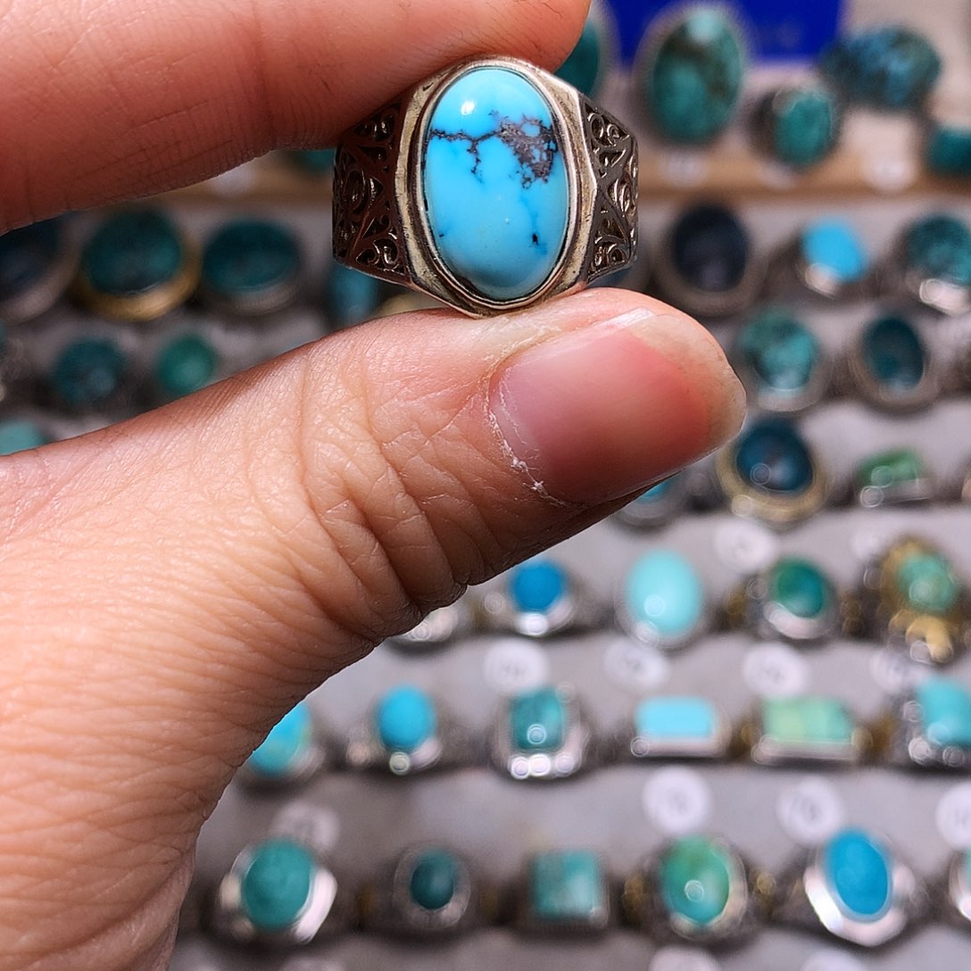 绿松石挂件银S925镶嵌