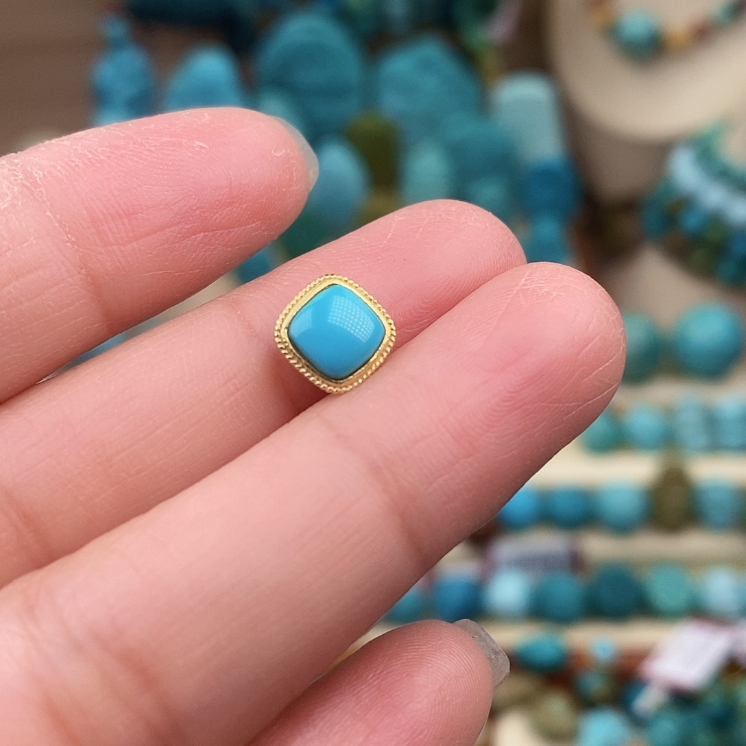 绿松石珠宝奇石银S925镶嵌