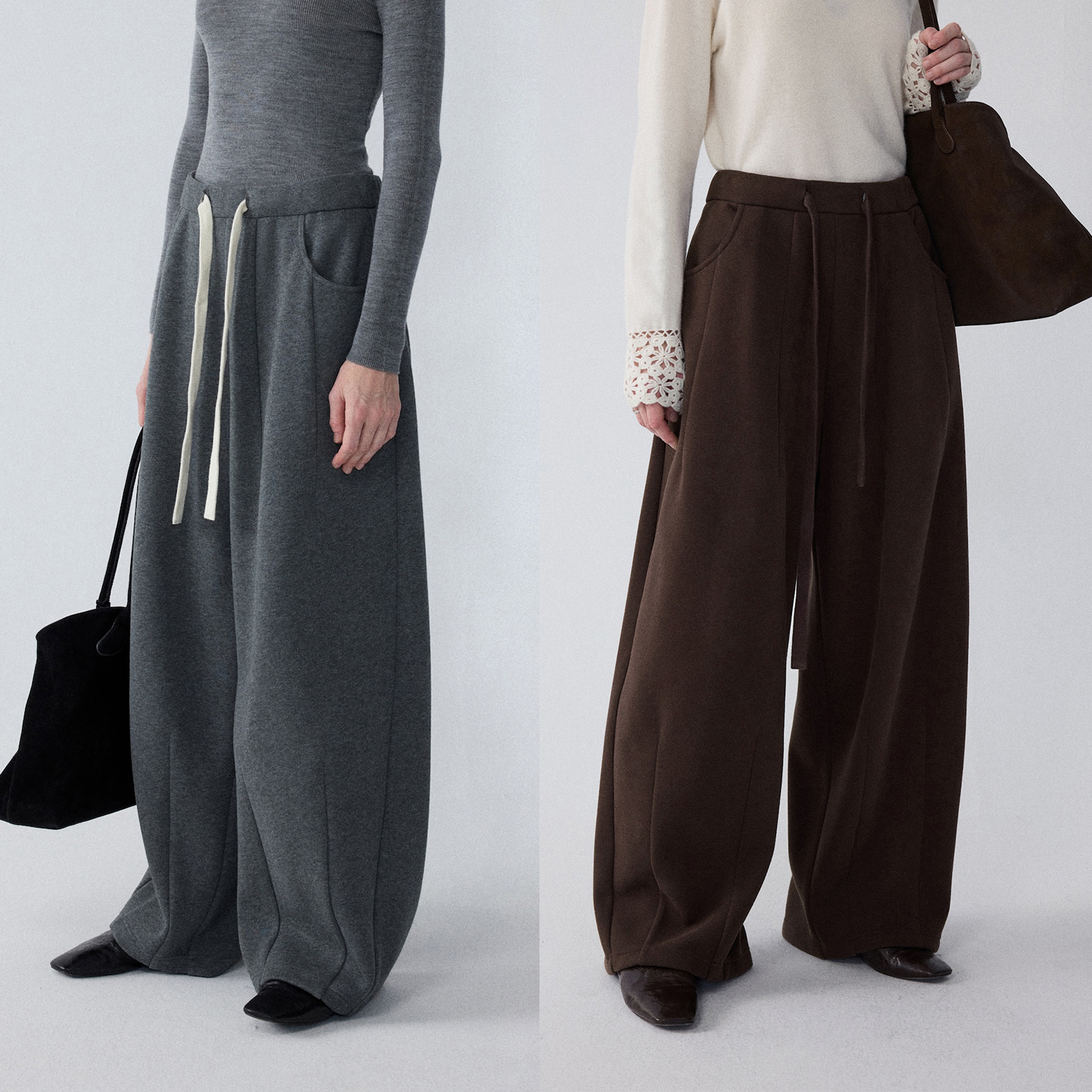 RUISHI芮时舒暖随行慵懒加绒加厚针织休闲抽绳裤女冬R25C1128603