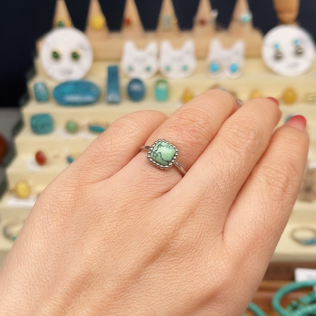 绿松石戒指银S925镶嵌